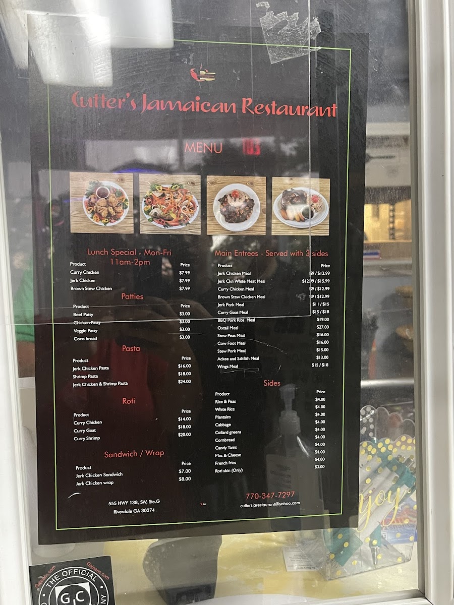 Menu Cutter's (Riverdale) Jamaican Restaurant-1